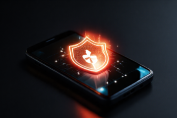 Image of a smartphone protected by a free antivirus app