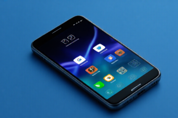 Imagem de um smartphone exibindo aplicativos de otimização de memória.