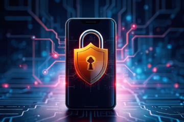 Smartphone exibindo tela de aplicativo antivírus gratuito em ação