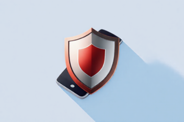 Imagem de um smartphone protegido por um aplicativo antivírus gratuito