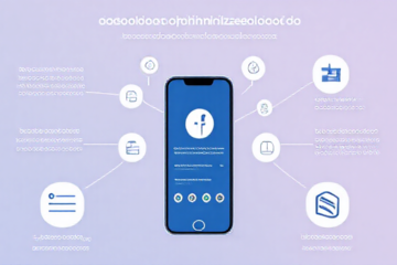 Imagem de um smartphone exibindo otimizações no aplicativo do Facebook.