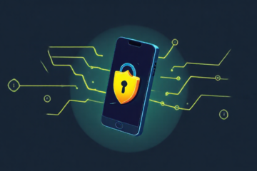 Imagem de um smartphone com aplicativo antivírus em execução