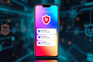 Imagem ilustrativa de um aplicativo antivírus gratuito para celular, destacando sua funcionalidade de proteção contra malware.