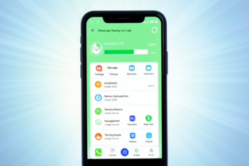 Imagem de um smartphone sendo otimizado por um aplicativo gratuito.