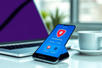 Imagem de um aplicativo antivírus gratuito em um smartphone.