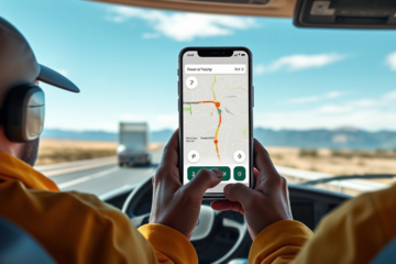 Aplicativo GPS para caminhão oferecendo navegação offline e gratuita, ideal para motoristas garantindo rotas seguras e eficientes.