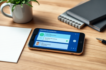 Imagem de um celular com antivírus gratuito instalado, simbolizando segurança digital.