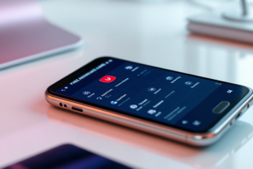 Imagem ilustrativa de um aplicativo antivírus gratuito em um smartphone, destacando sua importância na segurança móvel.