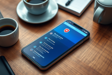 Imagem de um aplicativo antivírus gratuito em um smartphone, destacando a proteção contra ameaças digitais.