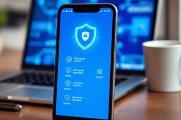 Imagem ilustrativa de um aplicativo de antivirus para celular mostrando proteção contra malware.