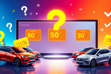 Imagem de um leilão de carros mostrando várias opções disponíveis com desconto.