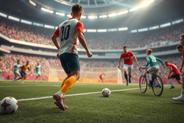 Modelo de uniforme esportivo com tecnologia avançada e tecidos inteligentes.