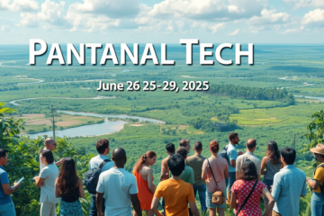 Banner do evento Pantanal Tech destacando inovações para sustentabilidade.