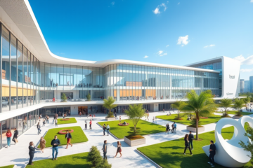 Imagem do Parque Tecnológico e de Inovação ParktecCG mostrando a transformação do Centro Municipal de Belas Artes em um espaço moderno para inovação e cultura.