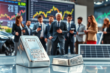 Imagem ilustrativa mostrando a alta do preço da prata e sua demanda no setor tecnológico.