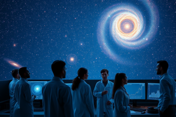 Análise da radiação cósmica e a expansão do Universo, ilustrando a anisotropia dipolo e possíveis centros cósmicos.