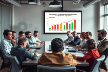 Relatório sobre a falta de confiança no índice do empresário industrial, com dados de setores e regiões diferentes.