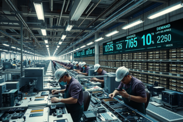 Imagem que ilustra a escassez global de chips de memória e seu impacto nos preços de smartphones e PCs.