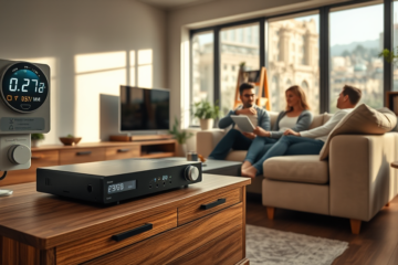 Decodificador de TV a cabo consumindo energia