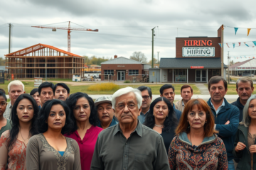 Gráfico mostrando a redução da imigração e seu impacto nos setores da economia.