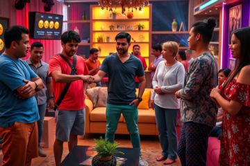 Matheus estende a mão a Leandro em sinal de respeito no dia do Paredão do BBB 26, enquanto emoções e conflitos entre participantes se intensificam.