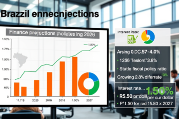 Gráfico mostrando a projeção de crescimento do PIB e a redução da inflação, com destaque para as expectativas econômicas futuras.