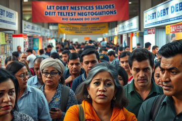 Gráfico mostrando o aumento da inadimplência e o uso de cartões de crédito.