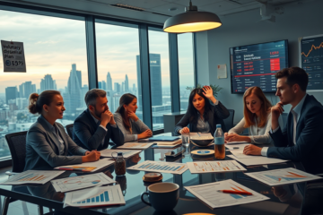 Imagem representativa dos desafios financeiros enfrentados pelos Correios, incluindo gráficos de queda de receita e medidas de recuperação.