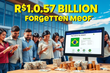 Ilustração sobre o dinheiro esquecido e resgate financeiro no Brasil.