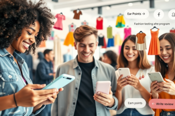 Banner sobre o programa de itens grátis da SHEIN, destacando a experiência de testar roupas.